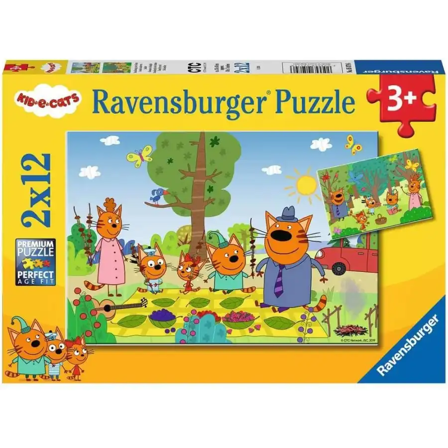 Puzzle Kid e Cats 2x12 pezzi 05079 Ravensburger - 1