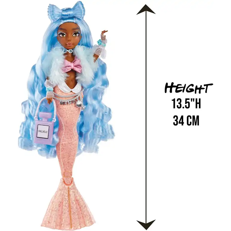 Mermaze Mermaidz Doll Shellnelle Mermaid avec queue changeant de couleur