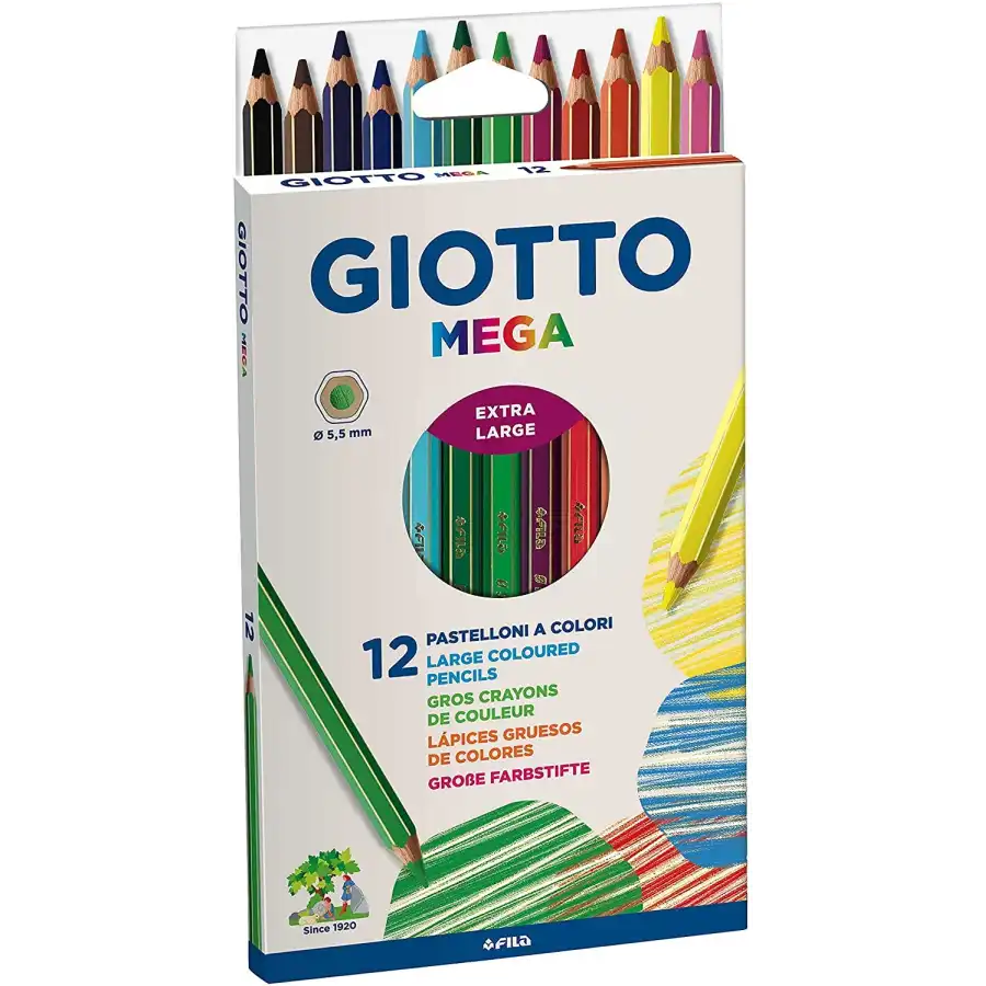 Giotto Mega Pastelli Grandi 12 pz Fila - 1