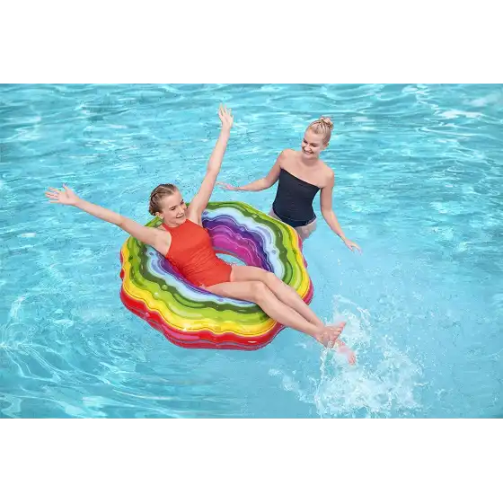 Ciambella Salvagente Arcobaleno Mare e Piscina Bestway - 3