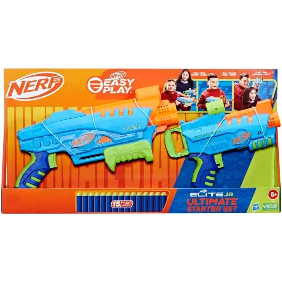 Nerf Elite Jr - Set Ultimate Starter , 2 Blaster in gommapiuma , 15 Dardi Nerf Elite Hasbro - 1