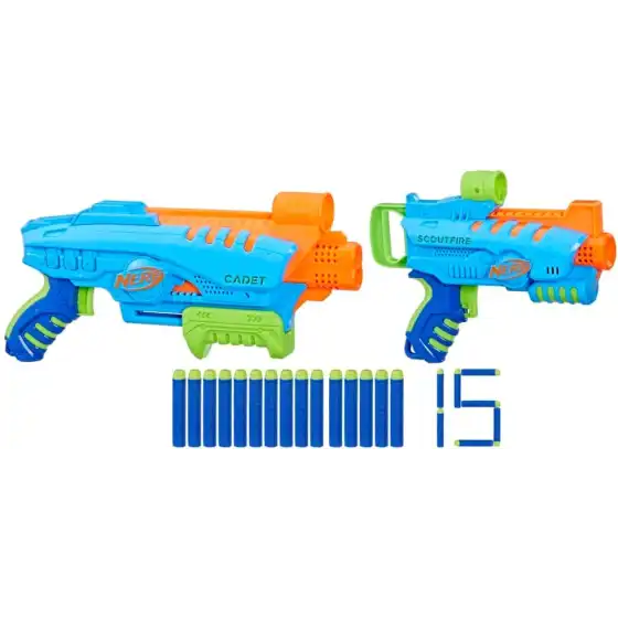 Nerf Elite Jr - Set Ultimate Starter , 2 Blaster in gommapiuma , 15 Dardi Nerf Elite Hasbro - 2