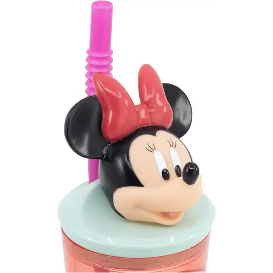 Minnie Bicchiere con Cannuccia con Statuina 3D