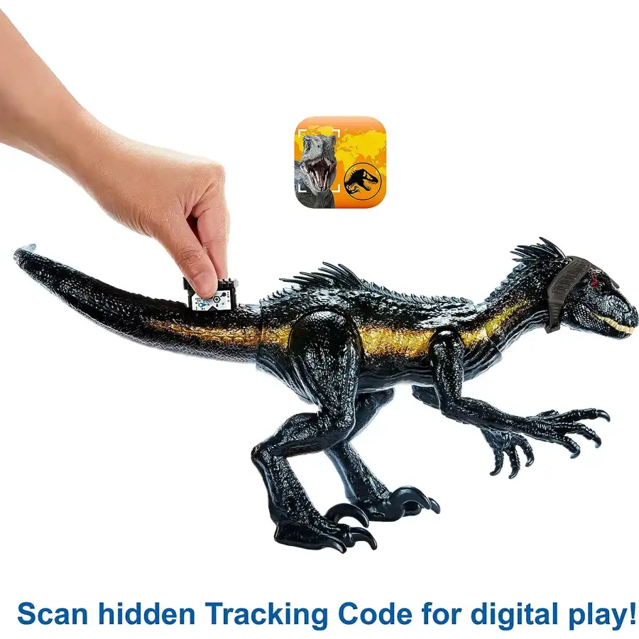 Jurassic World - Indoraptor Cerca e Attacca, con attrezzatura di  tracciamento e 3 funzionalità di attacco, giocattolo per bambini, 4+ anni,  HKY12 : : Giochi e giocattoli