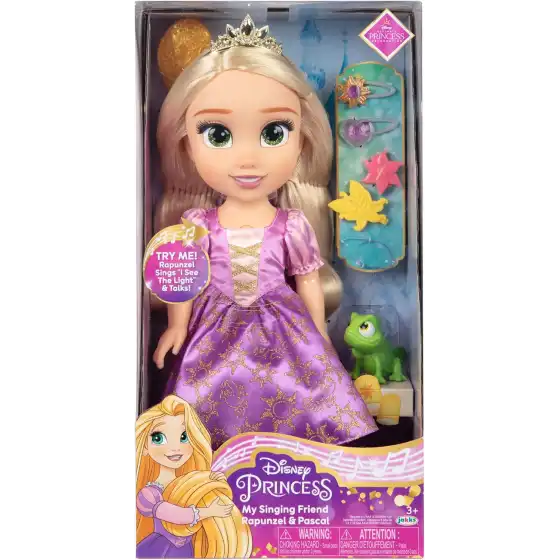 Disney Princess - La mia amica Rapunzel cantante 38cm e Pascal - Canta in italiano!