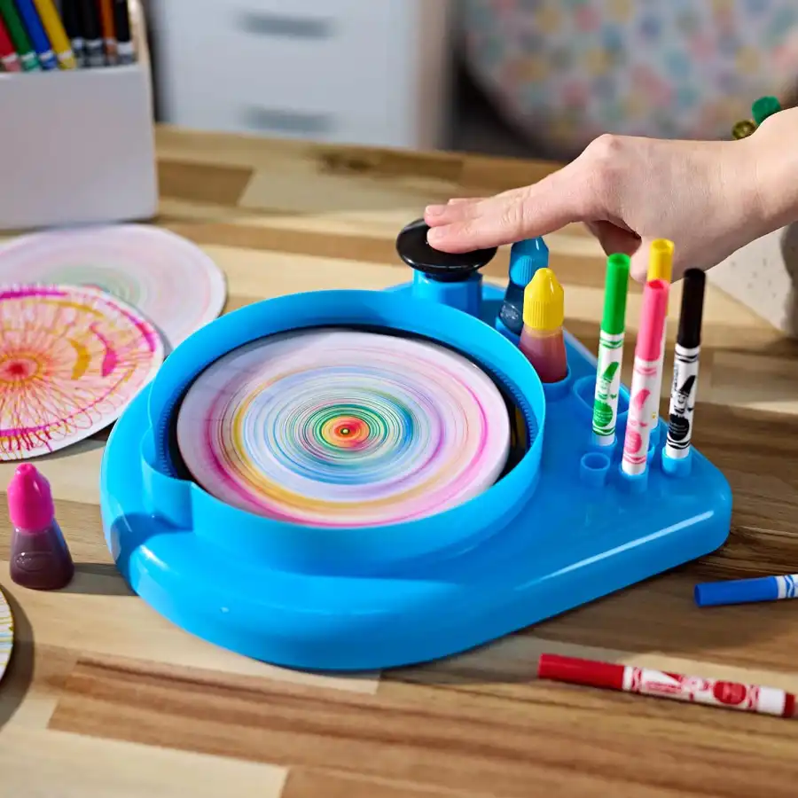 Crayola - Spin & Spiral Art Station, Set per Creare Mandala e Vortici di Colore