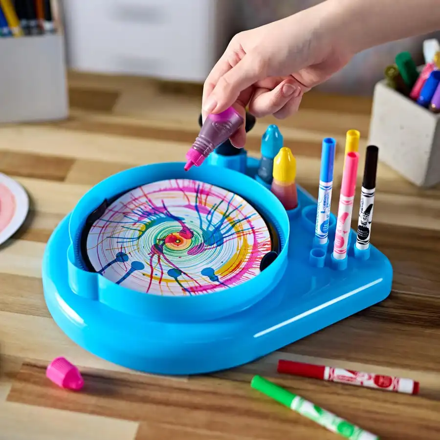 Crayola - Spin & Spiral Art Station, Set per Creare Mandala e Vortici di Colore