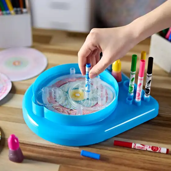 Crayola - Spin & Spiral Art Station, Set per Creare Mandala e Vortici di Colore