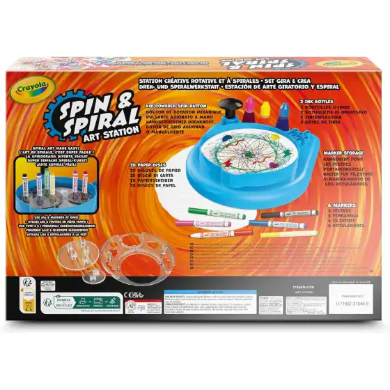 Crayola - Spin & Spiral Art Station, Set per Creare Mandala e Vortici di Colore