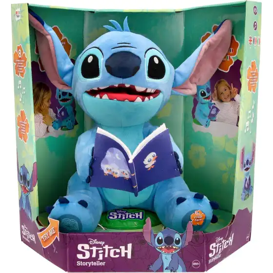 Stitch Storyteller di Lilo & Stitch, Peluche Canta Canzoni e Racconta Storie in Italiano, Spagnolo e Francese, Luce Notturna